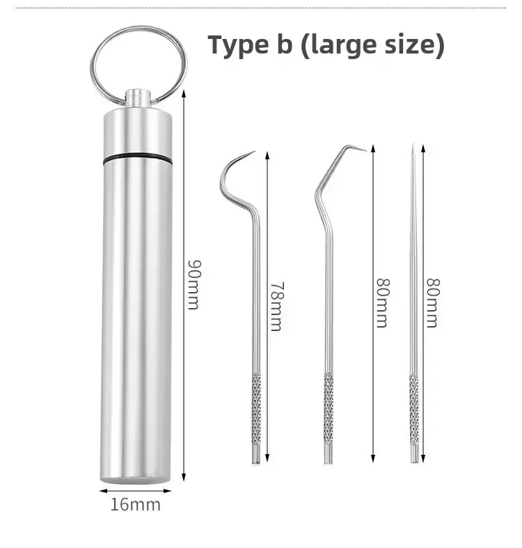 3/4/7pcs Portable Toothpick Set Stainless Steel Floss Needle Oral Care Dental Cleaning Tool 도매 Льготы_voghion.com