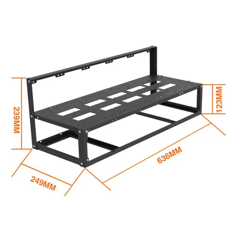 Mining Frame Rig Steel Coin Open Air Miner Case Up To 6 GPU 8 GPU Ethereum Bitcoinn Mining Rig Aluminum Stackable Mining Frame