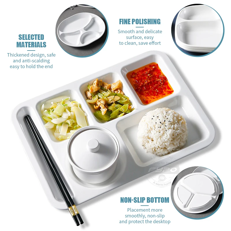3/4/7-Grid Plates For Food Dinner Plates Dinnerware Dining Compartment Plate Serving Dishes Salad Kitchen Eco-friendly Tableware