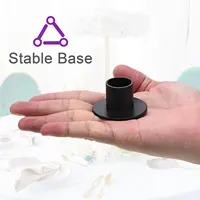 Matte Black Taper Candle Holder Round Candlestick Holder 4 Pack for Taper Candle Metal Candle Holders Centerpieces for Tables 4
