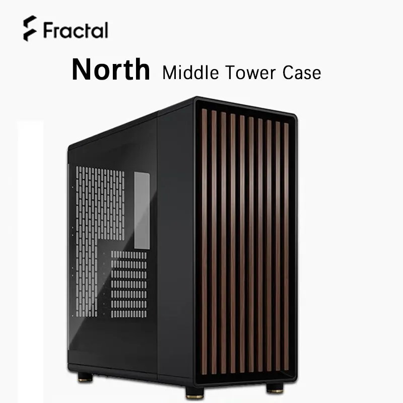 Design Frattale North Middle Tower Mesh Raffreddato Ad Aria Atx Desktop Bottom Walnut Oak Board Case Support Atx/M-Atx/Mini-Itxmotherboard