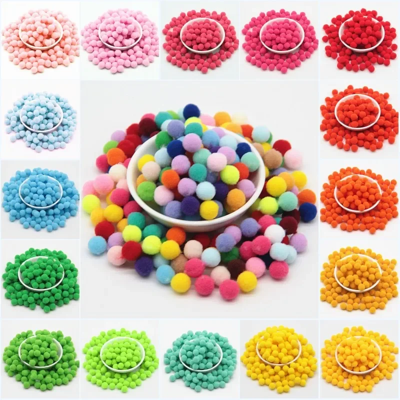 

10mm Mixed Color Pom Poms Soft Round Fluffy Craft PomPoms Ball Kindergarten DIY Craft Toy for Children Kids Decor Supplies 100pc