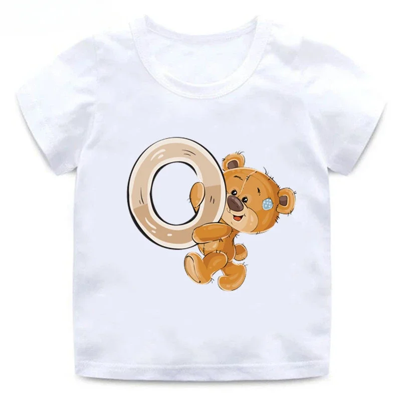thumbnail image 1 of Bonita camiseta de algodón con estampado de letras y nombre de oso para niños, divertida camiseta informal de verano de manga corta para niños, camisetas para niños, ropa para niñas, 1 of 5