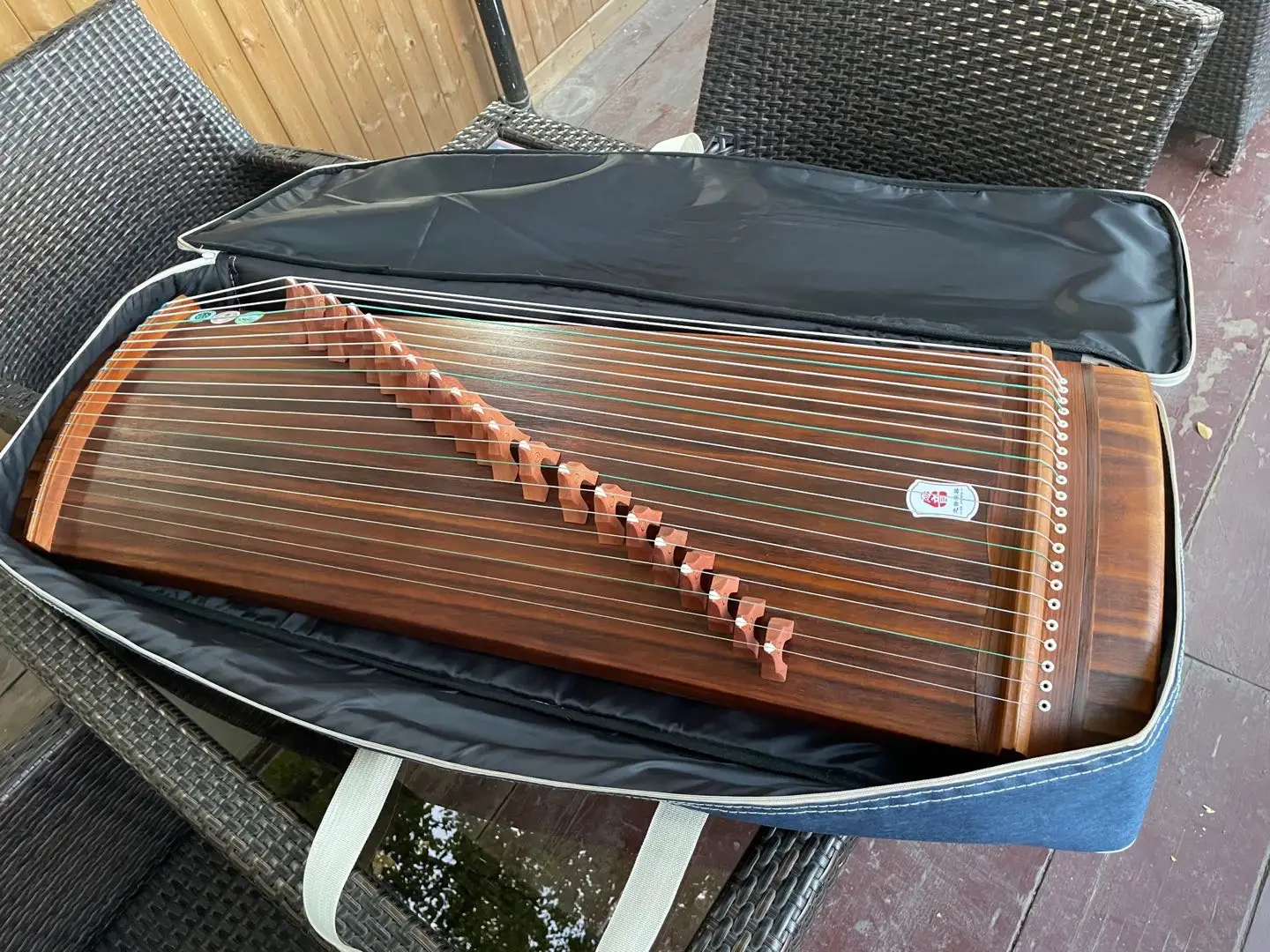 High Quality 100 cm Guzheng Chinese Zither Mini WaZheng Monolithic Solid-Body 21 Strings Digging Zither With Bag