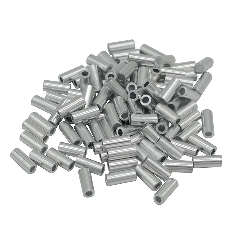 AluminumFishingCrimpSleeves100pcslotSingleRoundFishingLine