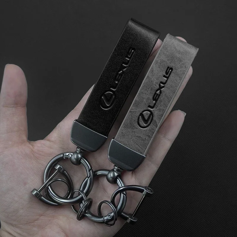 High-Quality Leather Car Logo Keychain Gift and Keyring Holder Accessories