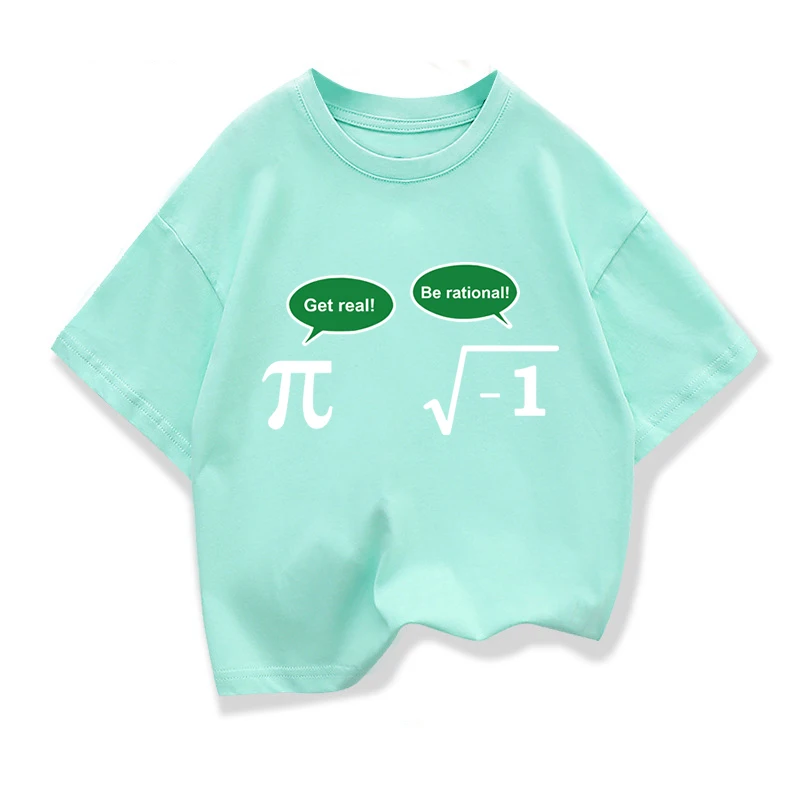 Baby Boys T-shirt High Quality Cotton Funny Math Design Printed Loose in Summer Casual O-neck T-shirt for Kids Tees Girls Tops