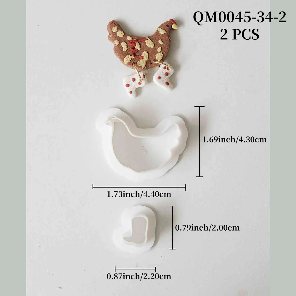 Neue Küken/Ente/Hahn Form Polymer Clay Schneider Nette Weiche Keramik Form DIY Ohrringe Halskette Schmuck Schneiden Keramik werkzeuge – Detail 3