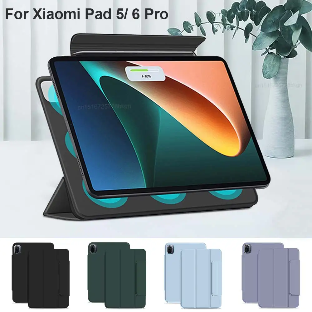 Чехол для Xiaomi Pad 5 6 Pro, Магнитный чехол для Mi Pad 5 6 Pro, чехол для планшета 2023, ультратонкие противоударные Кожаные чехлы с откидной крышкой