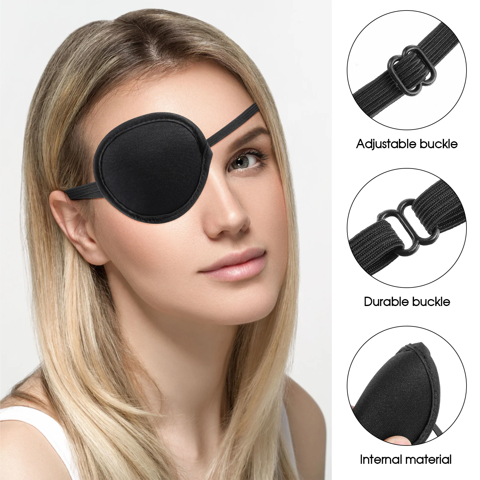 DIVISTAR Parche de Ojo Pirata para Adultos con Uso médico Ojos Perezosos :  : Salud y cuidado personal