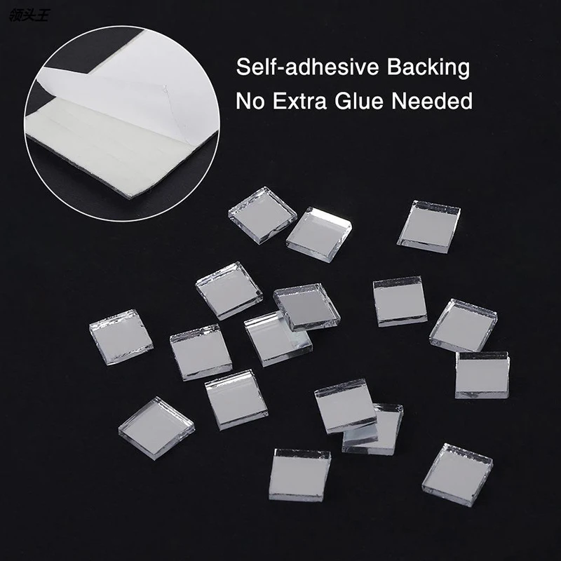 Self-Adhesive Real Glass Craft Mini Square Mirrors Mosaic Tiles Stickers Bathroom DIY Handmade Craft Home Decoration Making glass mosaic tiles,mirror mosaic tiles,diy mosaic supplies