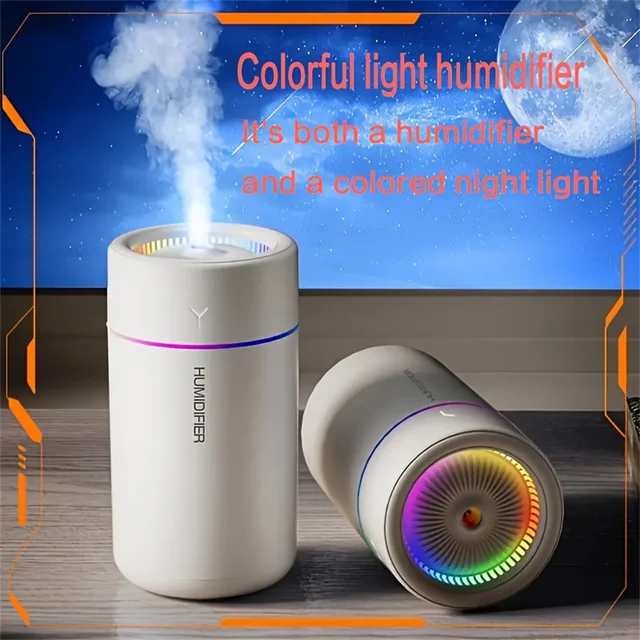 1pc Car Humidifier Colorful LED Aromatherapy Humidifier Silent Ultrasonic Air Aromatherapy Machine Suitable for Bedroom Office 2