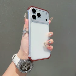 Ultra Thin Transparent Frameless Shockproof Matte Phone Case - iPhone 12 Pro Max (Brown Red)