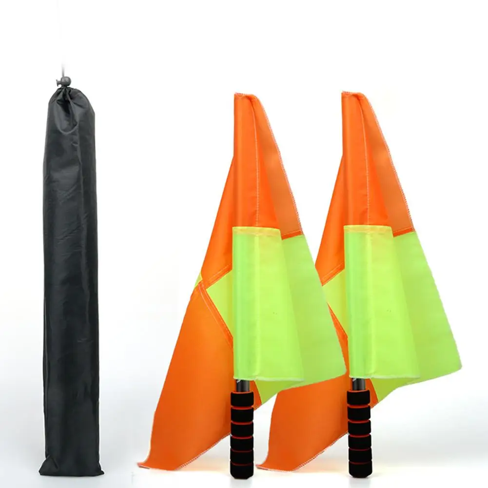 2PCS Soccer Referee Flag The Competition Fair Play Use Sports Match Outdoor Football Trainning Linesman Flags Referee Equipment gojoy football referee flags fair play flag sports match soccer linesman flags referee equipment set wholesale