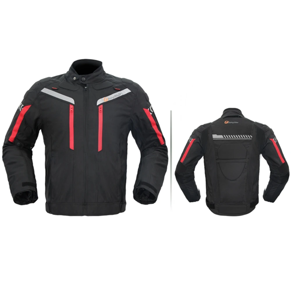 

Men Motorcycle Jacket Motorbike Riding Protective Coat Summer Winter Waterproof Warm Reflective Clothing Black White Green JK-40