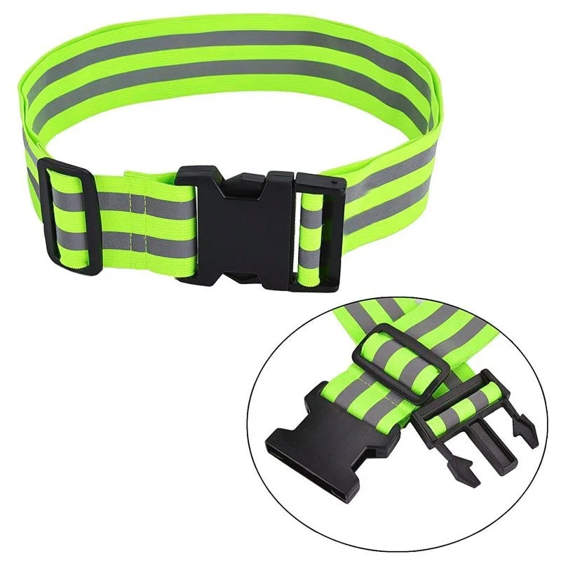 Reflective Straps Elastic Waistband Reflective Strips High Visibility Safety Straps Reflective Band Glow Belt for Night Running Walking