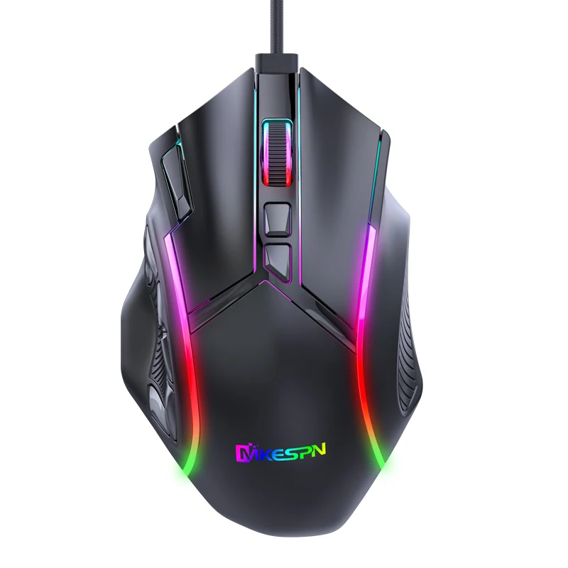 

Проводная игровая мышь RGB с макроразрешением, 12800DPI, 12 клавиш, компьютерный аксессуар, игровая мышь