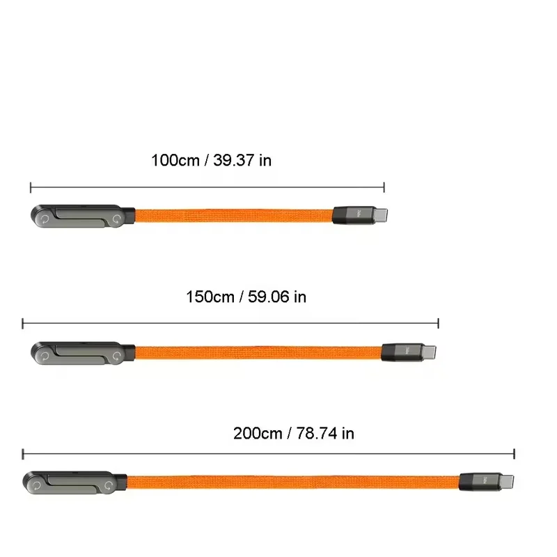 Premium Right Angle USB-C to Type-C 240W High-Speed Charging Cable with Integrated Phone Stand