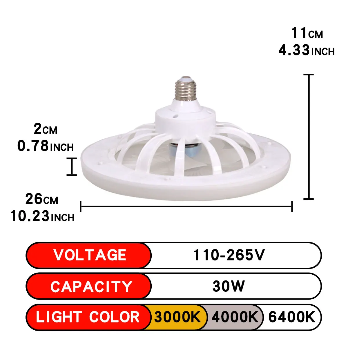 LED Ceiling Fan Light E27 With Remote Control Dimming 3-speed Adjustable Wind Speed for Living Room Study Bathroom