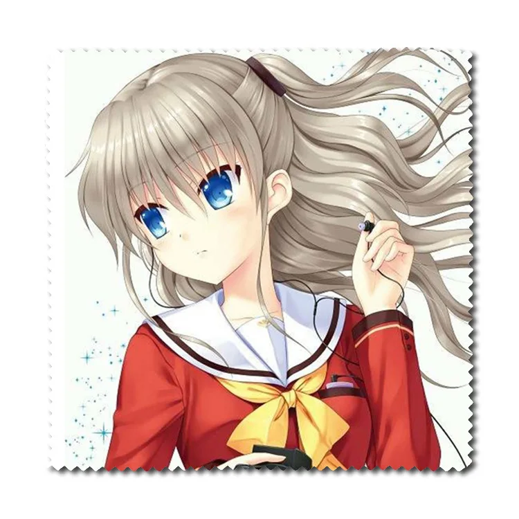 1pc Anime Charlotte Tomori Nao Flannel Glasses Clean Cloth