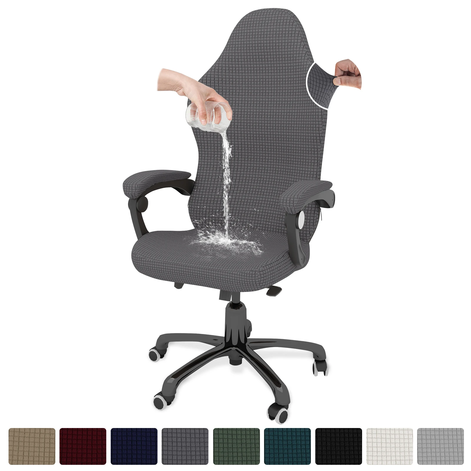 Gaming Chair Covers 4pcs Gaming Chair Covers With Armrest Spandex Splicover Waterproof Office Seat Cover For Computer Armchair Dust-proof Protector