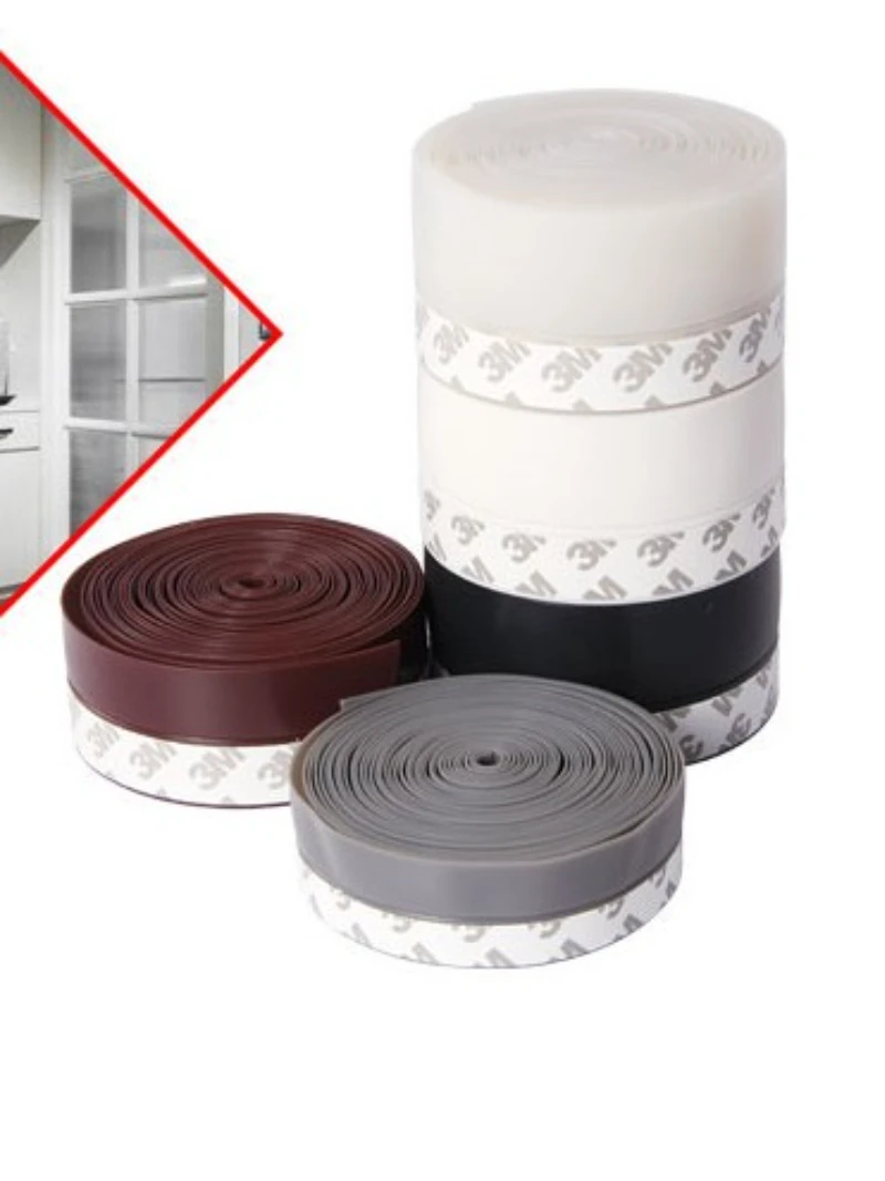 Door Bottom Seal Strip 5Meters Door Bottom Seal Strip Weather Window Rubber Seal Weatherstrip Windproof Dust Self Adhesive Door Windshield Sealing Tape