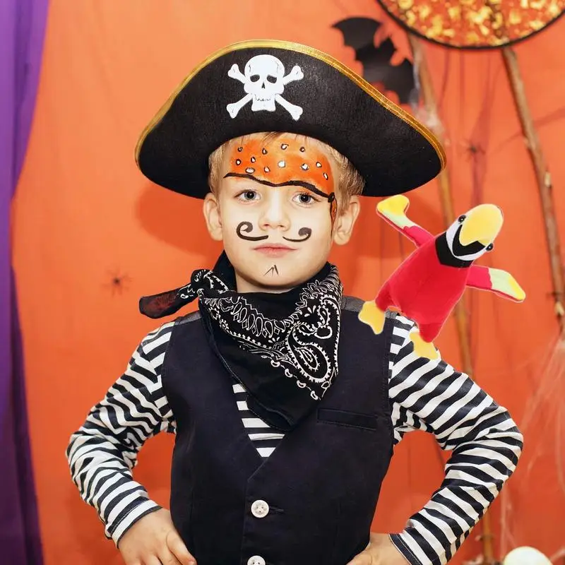 

Мягкое Животное в виде птицы, мягкая кукла-попугай, набивное животное, пиратский костюм, аксессуар, костюм на Хэллоуин для домашнего декора, искусственные принадлежности