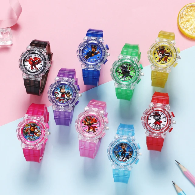 Reloj electrónico de la patrulla canina para niños, relojes digitales  impermeables, figura de dibujos animados, Skye, Chase, Marshall, Everest -  AliExpress