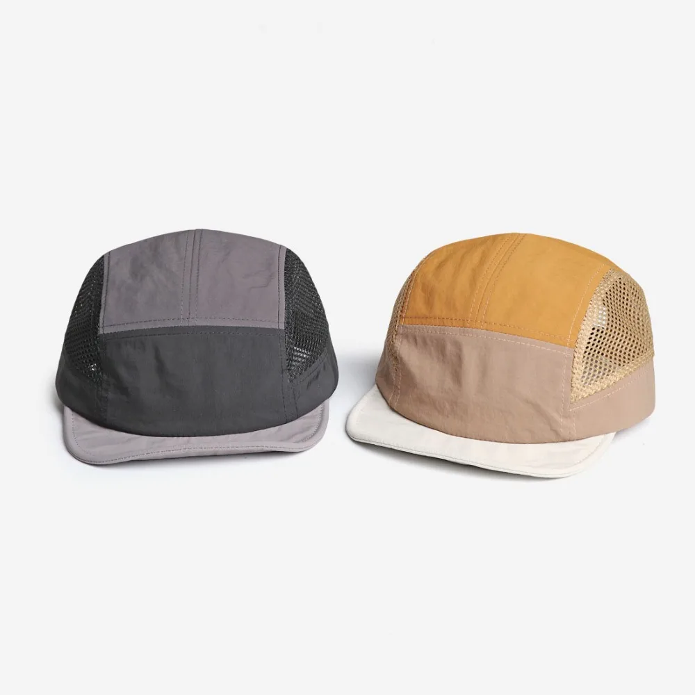 Versatile Retro Mesh Baseball Cap Quick Drying 5 Panel Sun Visor Cap Adjustable Breathable UV Protection Unisex
