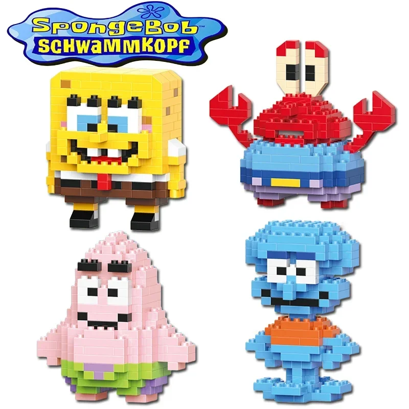Spongebob Squarepants Building Blocks Giocattoli Assemblati Ornamenti Patrick Star Anime Character Model Regali Educativi Per Bambini