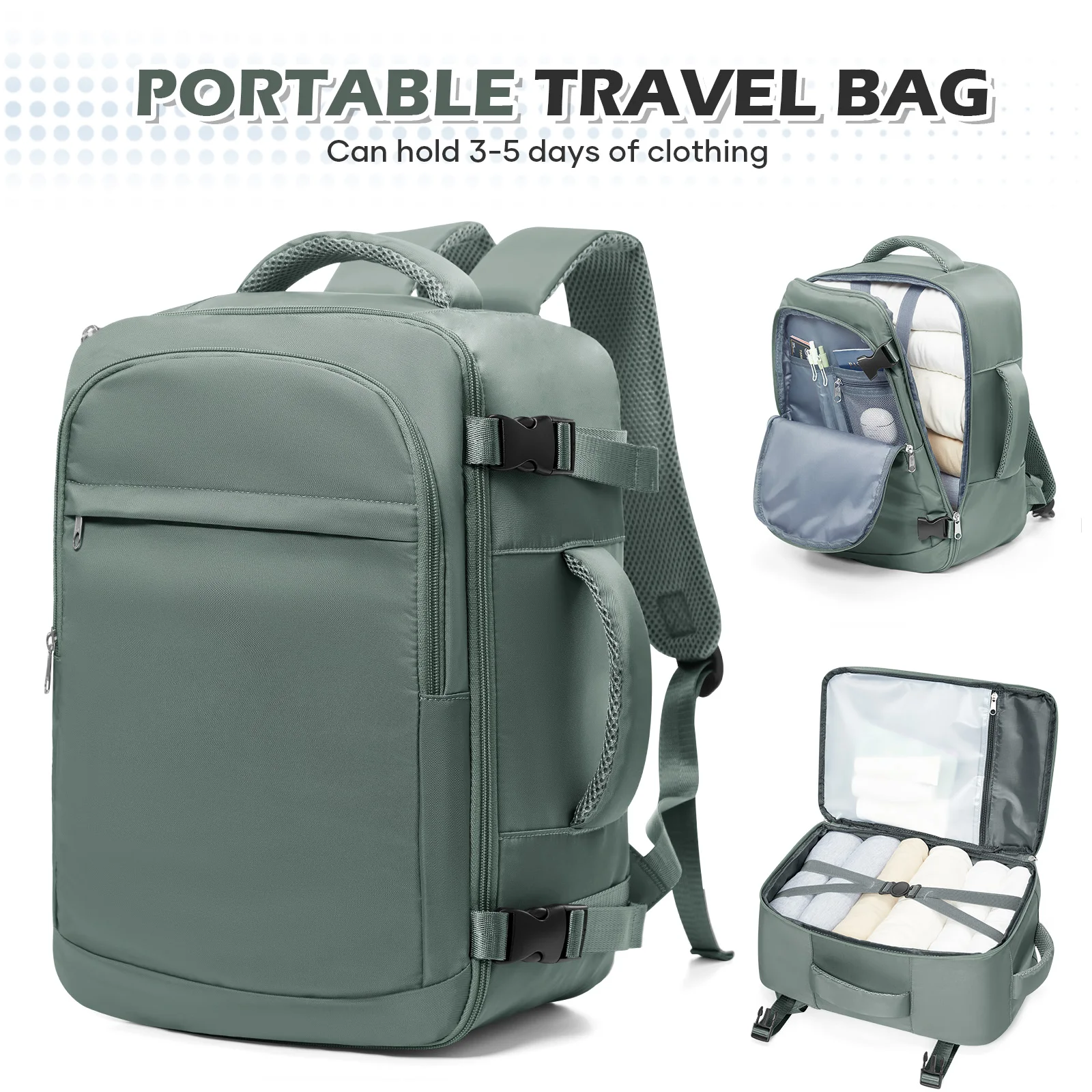 Men's 15.6 Laptop Travel Backpack - Cabin-Friendly, Hand Luggage, College Companion