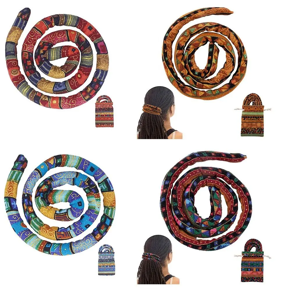 Woman Bohemian Ethnic style Ponytail Spiral Lock Hair Tie Long Hairband Hairband Bendable Hair Ties