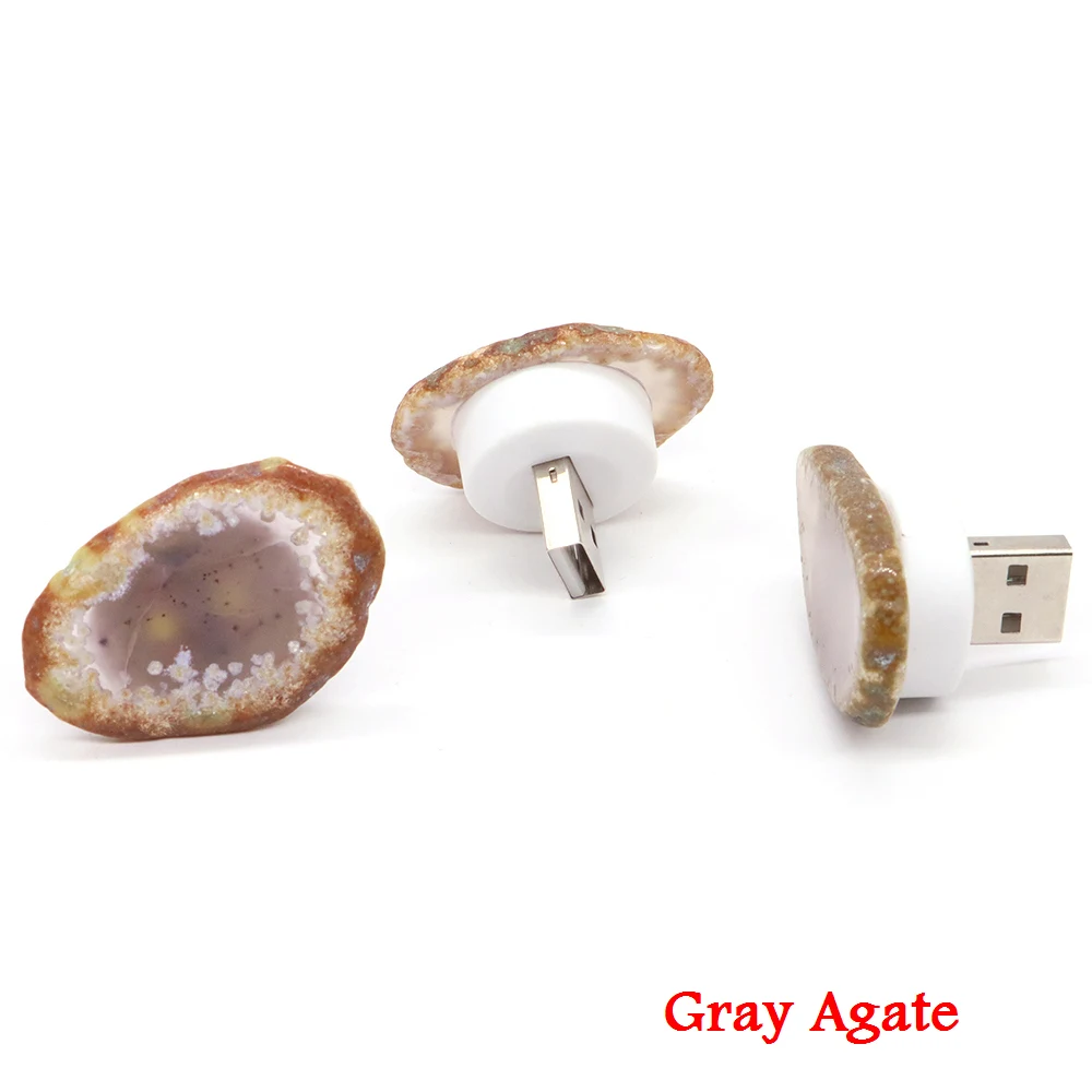 USB unregelmäßigen Achat Nachtlicht Achat Scheibe Kristall Nachtlicht Reiki Heilung Quarz Home Dekoration für Kinder Frauen Geburtstags geschenk – Detail 8