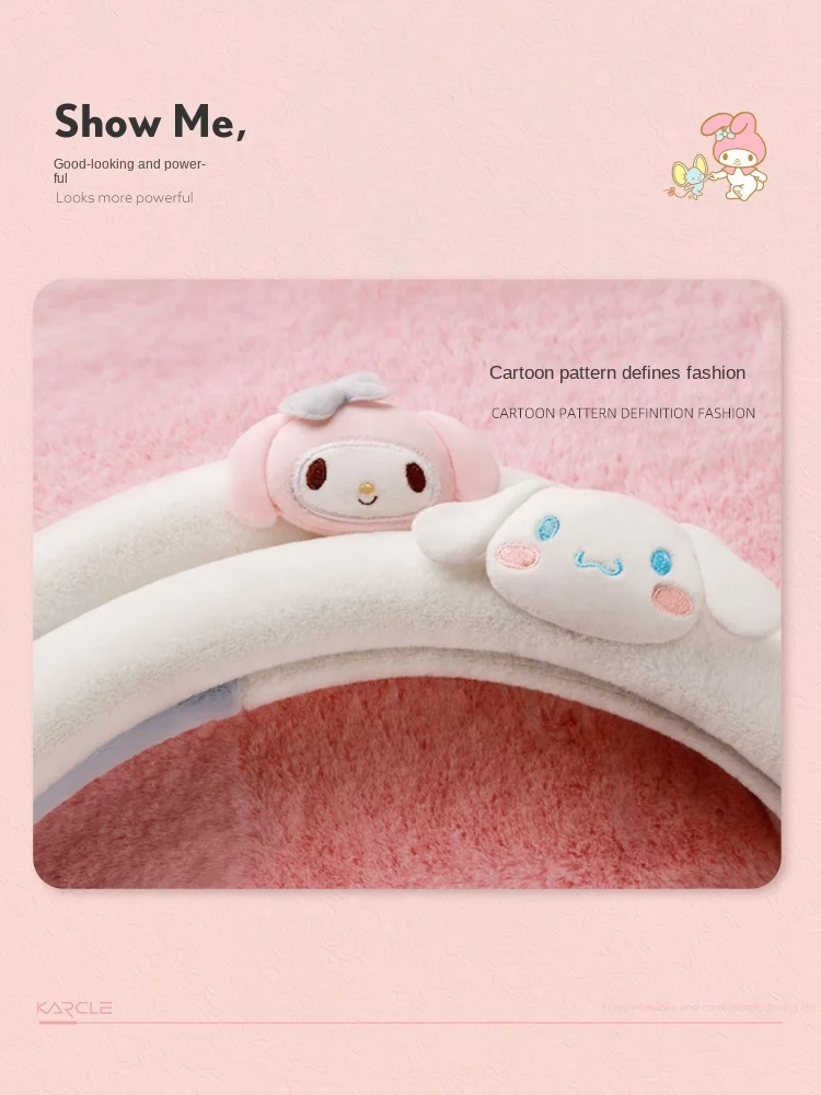 Sanrios Cinnamoroll Mymelody kawaii Cartoon 37-38cm Anime Plush Car  Steering Wheel Cover non-slip Steering Wheel Protector