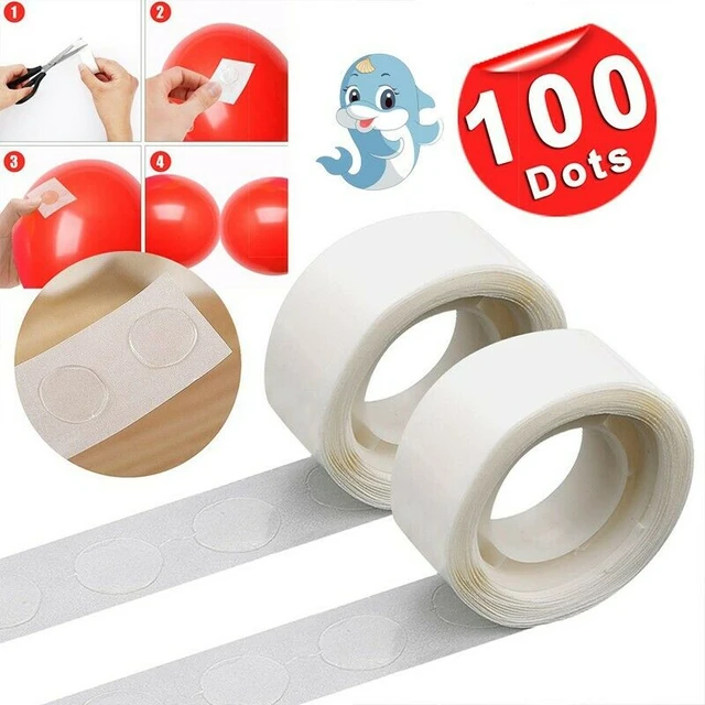 100 Adhesive Dots Tape DIY Balloon Double Sided Glue Sticky Sticker  Decorations