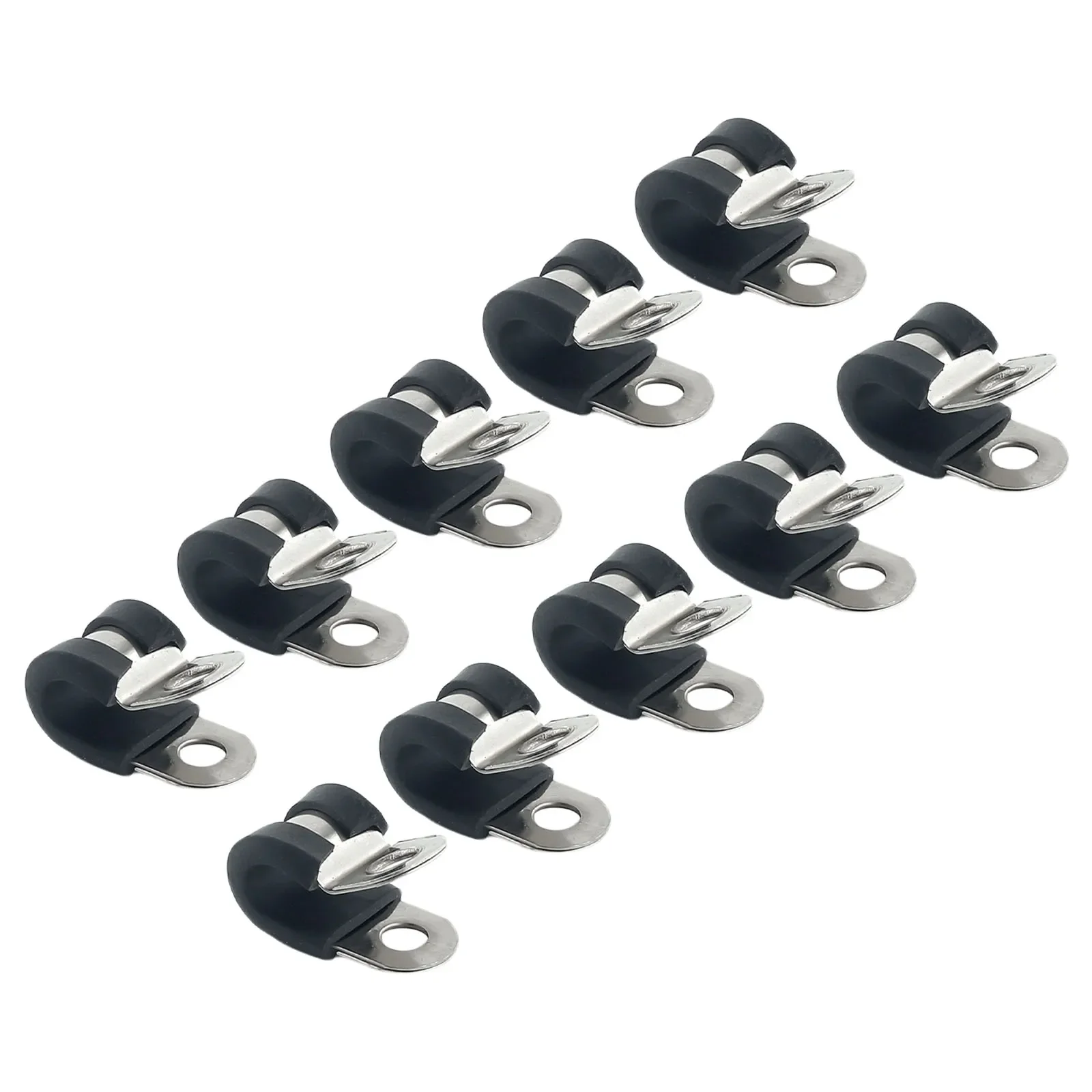 MORSETTO TUBO CONDENSA 40 X 26 - 32 mm NERO PER TUBO IN PP GRIGIO