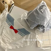Sous-vêtements en coton pour femmes, culotte Sexy à lacets, Lolita Lori Kawaii, nœud papillon, cœur mignon, slip à nouer doux et respirant, Lingerie 2