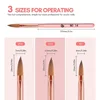 3PCS Acrylic Nail Brush Set - Size 8/10/14 Acrylic Nail Brushes for Acrylic Application Pink Handle Professional Drawing Powde 3