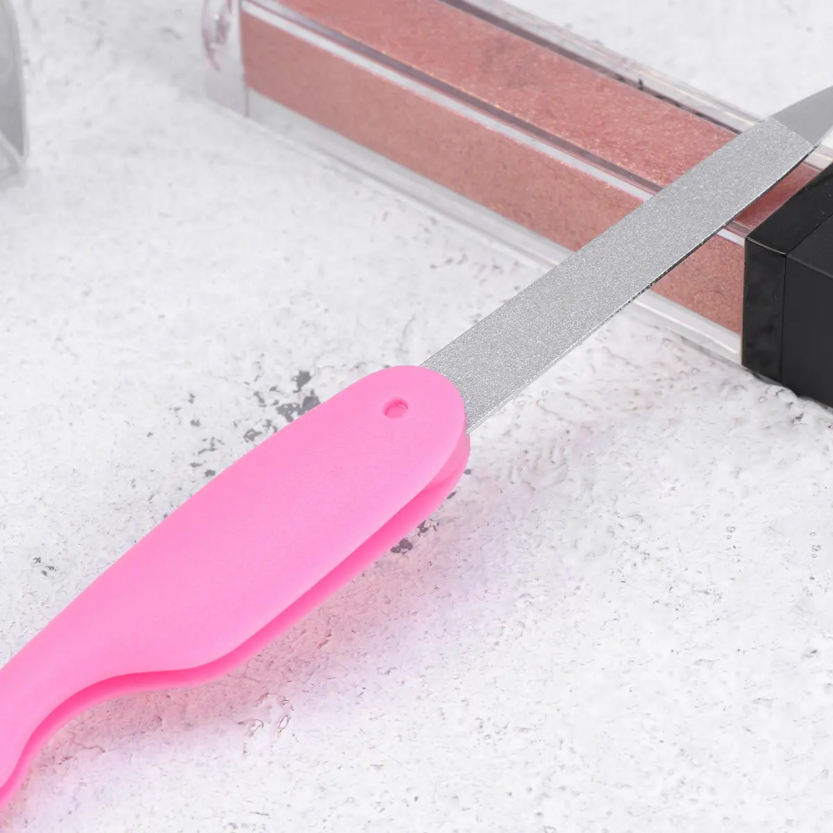 3개입 프리미엄 스테인리스 스틸 ABS 네일 파일, 부드럽고 윤기나는 손톱을 위한 접이식 디자인, 매니큐어 페디큐어 그루밍 네일 버퍼 키트