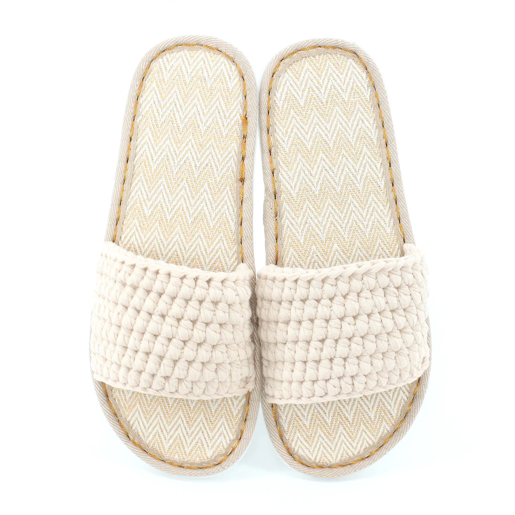 Men's and Women's Hand-made Cotton Crocheted Slippers With Linen Sole Rasta Jamaican