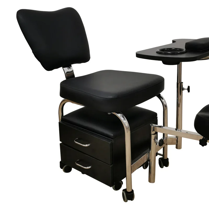 Luxury Salon Equipment Furniture Package Manicure Table Nail Desk Chair Throne Pedicure Chairs Clear Black Top Metal Wood