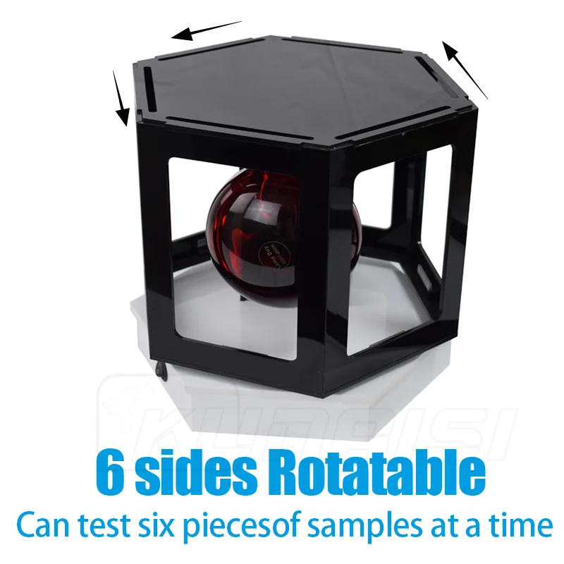 

Six sided test lamp with rotatable infrared heating light box for window film nano ceramic coloring, insulation, and UV testing