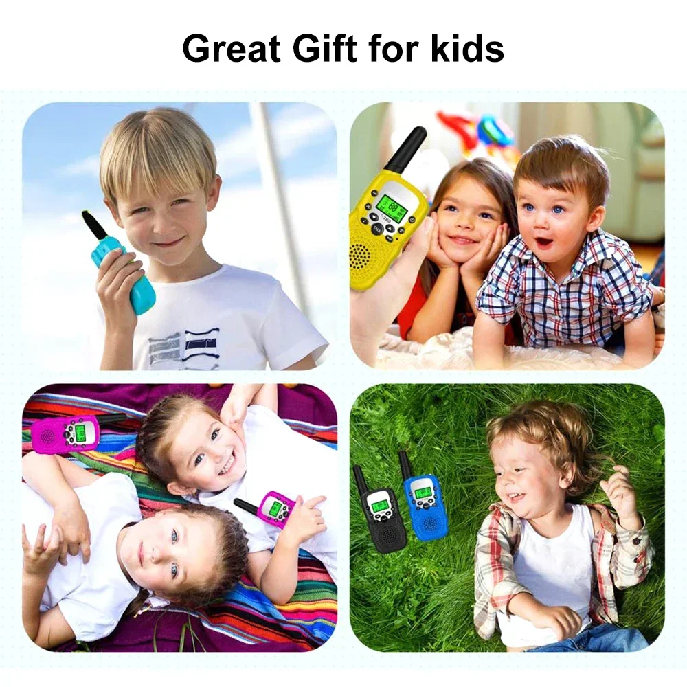 2PCS Portable Kids Handheld Walkie-Talkie Transceiver Phone Radio Receiver Interphone 3KM Mini Toys Walkie Talkie Gifts Boy Girl