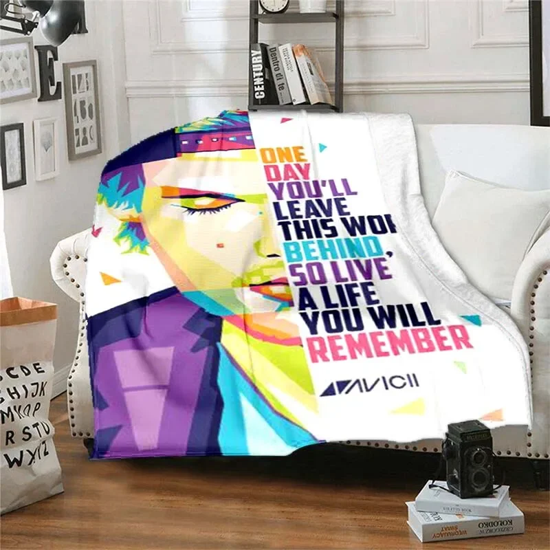 

Trend singer Avicii electronic music DJ male celebrity 3D printed sofa bedroom nap blanket travel blanket portable winter warmth