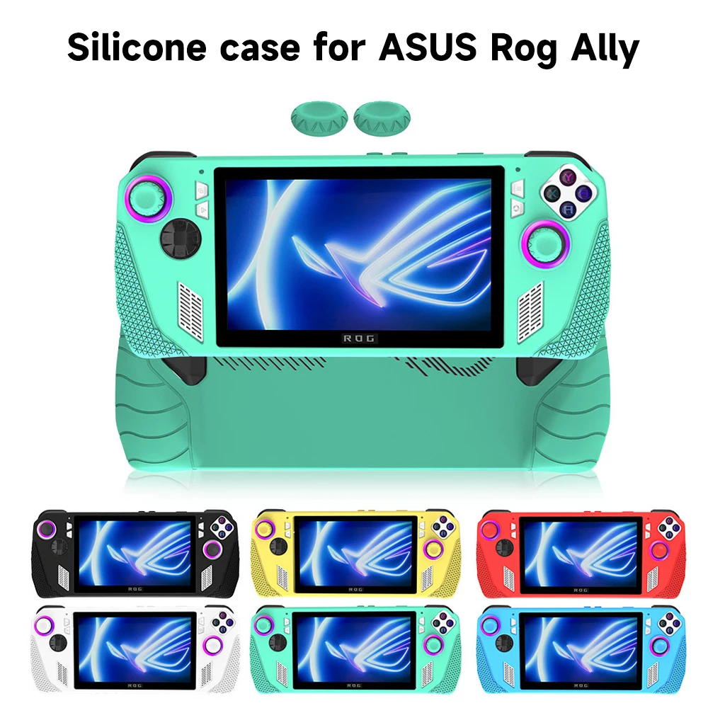 

Game Console Protector Flexible Shockproof Anti-Scratch Drop-Proof Non-Slip Full Protective Silicone Case for ASUS ROG Ally