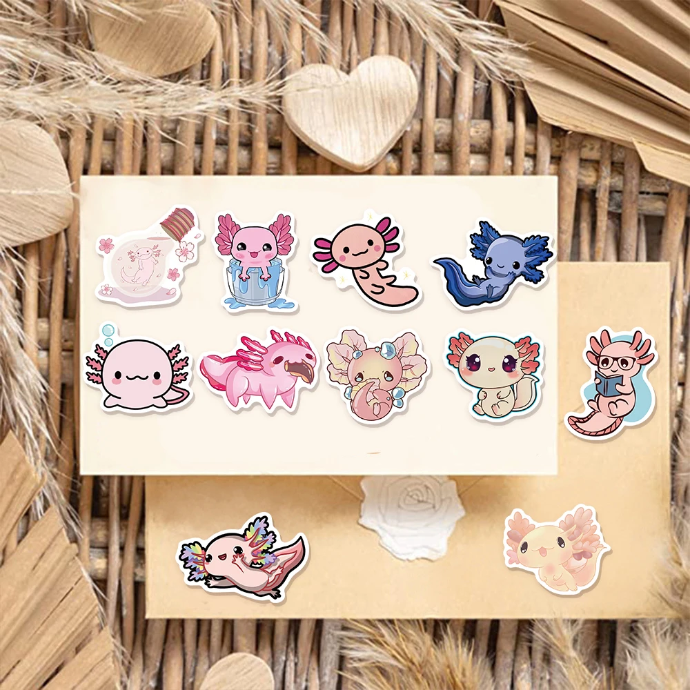 50PCS Axolotl Aufkleber Nette Kreative Graffiti Aufkleber DIY Gepäck Skateboard Wasser Tasse Computer Wasserdichte Aufkleber – Detail 8