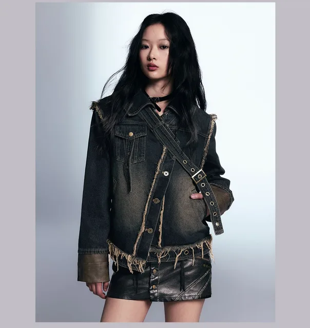 chaqueta vaquera falda vaquera parches