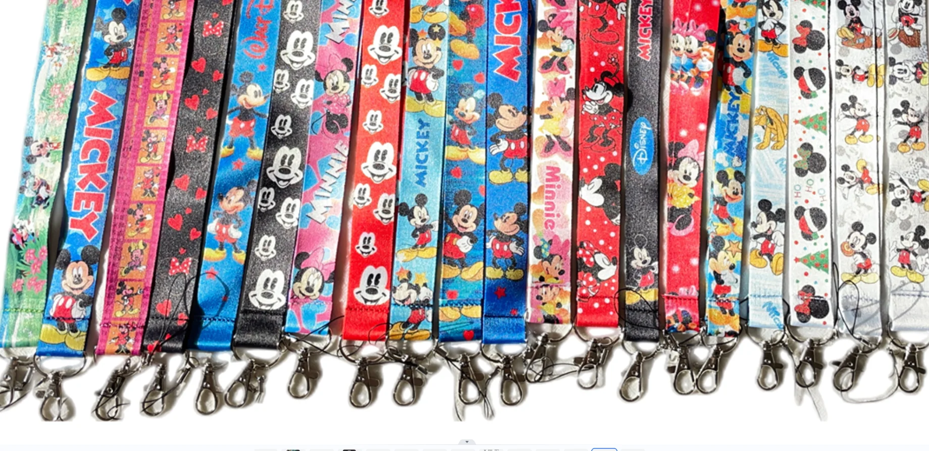 ディズニーミッキーとミニーの漫画のキーストラップ、idバッジホルダー