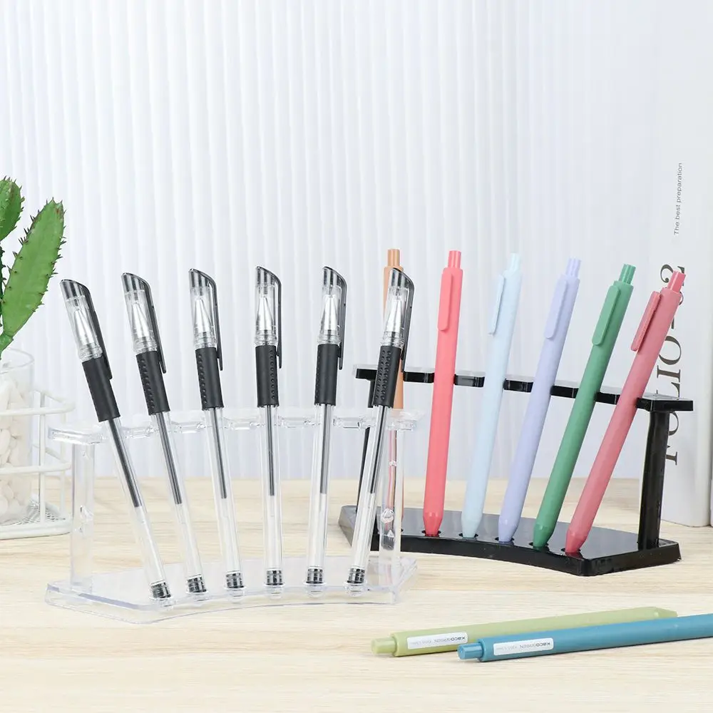 Acrylic Pen Holder Display Stand Multifunctional Nail Brush Holder Makeup Brush Rack Transparent Ballpoint Pen Organizer Storage,makeup organizer,pen holder,desk organizer,pen and brush holder,desk storage rack,brush holder