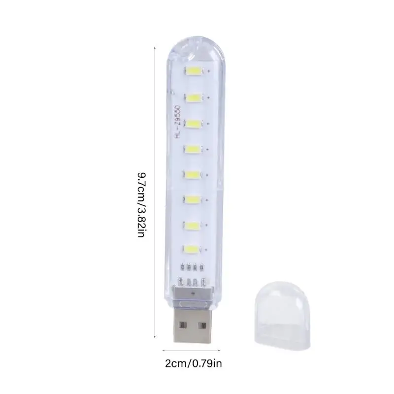 옥외 야영과 학문을 위한 652F 8개의 LED USB 밤 빛 책상용 램프 5V1A 입력